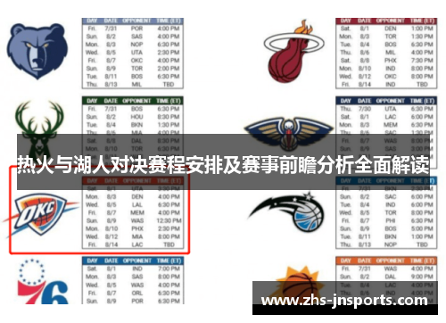 热火与湖人对决赛程安排及赛事前瞻分析全面解读